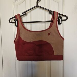 Fabletics Red and Tan Sports Bra